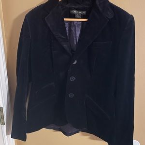 Gently used polo, Ralph, Lauren, sapphire velvet blazer size 10.